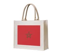WBQLSL Le sac fourre-tout en toile imprimée drapeau du Maroc peut être utilisé pour le rangement, le pique-nique, la plage, la piscine et d'autres scènes.