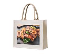 WBQLSL Le sac fourre-tout en toile imprimée Golden Roast peut être utilisé pour le rangement, le pique-nique, la plage, la piscine et d'autres scènes.