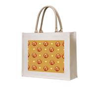 WBQLSL Le sac fourre-tout en toile imprimée pain beurré peut être utilisé pour le rangement, le pique-nique, la plage, la piscine et d'autres scènes.