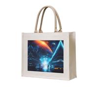 WBQLSL Le sac fourre-tout en toile imprimée Science Fiction Future peut être utilisé pour le rangement, le pique-nique, la plage, la piscine et d'autres scènes.