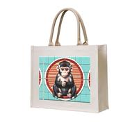 WBQLSL Le sac fourre-tout silencieux en toile imprimée singe peut être utilisé pour le rangement, le pique-nique, la plage, la piscine et d'autres scènes.