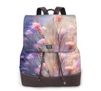 WBQLSL Les papillons forment un cercle. Les sacs à dos en cuir pour femme sont adaptés pour le bureau, le campus universitaire et les voyages courts, Jardin d'illustration botanique, taille unique