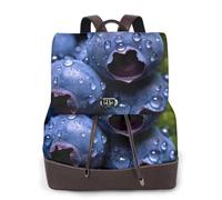 WBQLSL Les papillons forment un cercle. Les sacs à dos en cuir pour femme sont adaptés pour le bureau, le campus universitaire et les voyages courts, Blueberries, taille unique