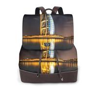WBQLSL Les papillons forment un cercle. Les sacs à dos en cuir pour femme sont adaptés pour le bureau, le campus universitaire et les voyages courts, Hôtel Burj Al Arab, taille unique