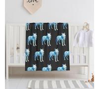 WBQLSL Line Art Couverture pour bébé Motif loup 76,2 x 101,6 cm