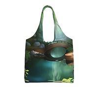 WBQLSL Little Bridge in the East Sac à bandoulière imprimé - Convient pour les sacs en toile robustes, sacs de courses, noir, taille unique