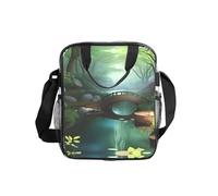 WBQLSL Little Bridge in the East Sac à bandoulière transparent avec fermeture éclair et bandoulière pour femme homme travail shopping