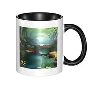 WBQLSL Little Bridge in the East Tasse en céramique double couleur, tasse classique à grande anse, adaptée pour le bureau et la maison - Passe au micro-ondes