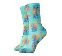 WBQLSL Little Elephant with Big Ears Printed Casual Warm Socks Chaussettes mi-mollet confortables et respirantes