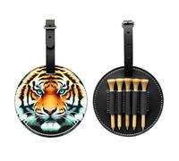 WBQLSL Little Fat Tiger Head Sac de rangement pour tee de golf imprimé tendance - Design léger pour un rangement rapide des tees