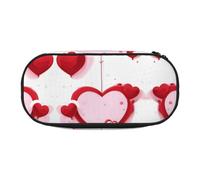 WBQLSL Little Red Heart Trousse à crayons de grande capacité avec compartiments multicouches pour fournitures de bureau d'apprentissage Unisexe