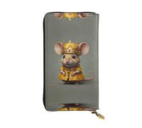WBQLSL Little Yellow Mouse Portefeuille élégant en cuir avec fermeture éclair 19 x 10,5 cm