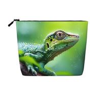 WBQLSL Lizard Close-Up Trousse de maquillage de voyage multifonctionnelle spécialement conçue pour le rangement des nécessités quotidiennes, noir, taille unique