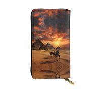 WBQLSL Longue pochette pyramide en cuir avec porte-monnaie zippé et 12 emplacements pour cartes de crédit, portefeuille de voyage léger