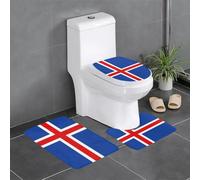 WBQLSL Lot de 3 tapis de sol antidérapants en flanelle, motif drapeau de l'Islande