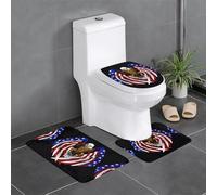 WBQLSL Lot de 3 tapis de sol antidérapants et absorbants Motif aigle patriotique des États-Unis - Convient pour salle de bain, chambre à coucher, cuisine