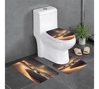 WBQLSL Lot de 3 tapis de sol de salle de bain absorbant l'eau, tapis de sol de protection pour toilettes et salle de bain, motif désert du Sahara