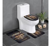 WBQLSL Lot de 3 tapis de sol en forme de croix en cuivre antique - Tapis antidérapant pour salle de bain, chambre à coucher, tapis de cuisine