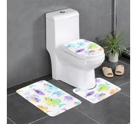 WBQLSL Lot de 3 tapis de sol lumineux en forme de poisson pêcheur - Tapis antidérapant pour salle de bain, chambre à coucher, tapis de cuisine