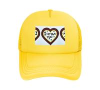 WBQLSL Love Confessions Casquette de baseball noire | Chapeau de golf réglable en maille légère, jaune, Taille unique
