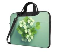 WBQLSL Lucky Clover Sac à bandoulière pour ordinateur portable et porte-documents, facile à transporter pour les voyages d'affaires et le travail, Noir , 13 inch