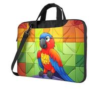 WBQLSL Magnifique sac à bandoulière pour ordinateur portable avec imprimé perroquet, facile à transporter pour les voyages d'affaires et le travail, Noir , 15.6 inch