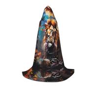 WBQLSL Majestic and Majestic Lion Imprimé Medium Cape à capuche Costume Adolescent Accessoire de fête Décoration Tailles S/M/L