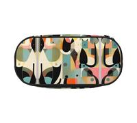 WBQLSL Mid-Century Modern Art Cat Trousse à crayons de grande capacité avec séparation multicouche Sac de rangement pour papeterie - Fournitures de bureau d'apprentissage unisexe