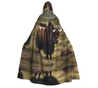WBQLSL Mighty Highland Yak Cape à capuche pour adulte adaptée pour les jeux de rôle et les fêtes à thème