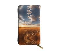 WBQLSL Millet Longue pochette en cuir avec porte-monnaie zippé et 12 emplacements pour cartes de crédit, portefeuille de voyage léger