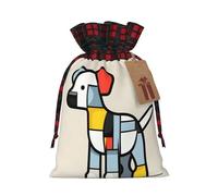WBQLSL Mondrian Abstractionism Petit animal Imprimé Fleur Poche 21,6 x 30,8 cm Décoration de Fête de Vacances Sac Cadeau Sac de Rangement Bonbons Snack