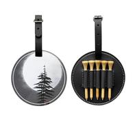 WBQLSL Moon Pine Tree Sac de rangement pour tees de golf imprimé tendance - Design léger pour un rangement rapide des tees de golf