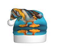 WBQLSL Motif caneton sur sac à dos Chapeau de Père Noël, décoration d'ambiance de fête de Noël, accessoire interactif pour fête du Nouvel An