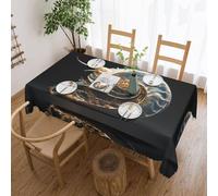 WBQLSL Nappe décorative rectangulaire à coque mécanique, 137,2 x 182,9 cm, convient pour les fêtes de restaurant, à l'intérieur et à l'extérieur.