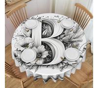 WBQLSL Nappe ronde décorative artistique lettre B, 152,4 cm de diamètre, adaptée pour les vacances, les pique-niques en famille, les fêtes et les décorations
