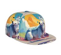 WBQLSL National Geographic Casquette de baseball élégante avec imprimé loup, chapeau de soleil de voyage, convient pour le cyclisme et les activités de plein air, noir