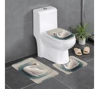 WBQLSL Nice Swan Lot de 3 tapis de sol antidérapants en flanelle pour salle de bain et chambre à coucher
