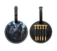 WBQLSL Owl's Eyes Sac de rangement tendance pour tee de golf imprimé - Design léger pour un rangement rapide des tees de golf
