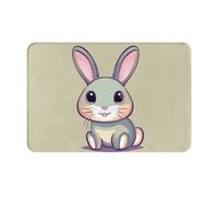 WBQLSL Paillasson d'intérieur mignon petit lapin adapté pour porte d'entrée, porte arrière, patio, salle de bain, etc