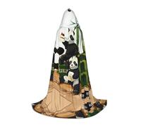 WBQLSL Pandas of Father and Son Imprimé Medium Cape à capuche Costume Adolescent Accessoire de fête Décoration Tailles S/M/L