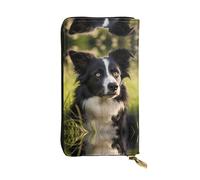 WBQLSL Pastoralist Portefeuille élégant en cuir 19 x 10,5 cm de long avec fermeture éclair, portefeuille de voyage pratique