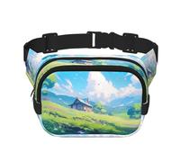 WBQLSL Peak Building Sac banane imprimé, sac à bandoulière élégant, sac de poitrine léger de voyage et de sport