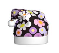 WBQLSL Petit chapeau de Père Noël imprimé à motif floral, chapeau de décoration de scène de fête du Nouvel An, accessoire photo atmosphérique