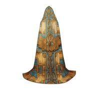 WBQLSL Petite cape à capuche imprimée fresque égyptienne - Costume d'adolescent - Accessoire de fête - Tailles S/M/L