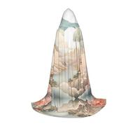 WBQLSL Petite cape à capuche imprimée paysage de rêve - Costume d'adolescent - Accessoire de fête - Tailles S/M/L