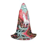 WBQLSL Petite cape à capuche pour cosplay - Licorne rose - Accessoire essentiel pour les fêtes - Tailles S/M/L (unisexe)