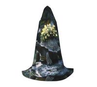 WBQLSL Petite cape de magicien à motif tortue florale, convient pour adultes et adolescents, cosplay, gamme complète de tailles S, M, L