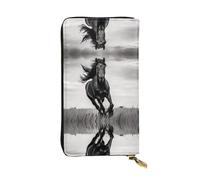 WBQLSL Petite pochette en cuir imprimé étalon noir - 19 x 10,4 cm