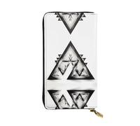 WBQLSL Petite pochette en cuir imprimé triangle aigu - 19,1 x 10,4 cm portefeuille