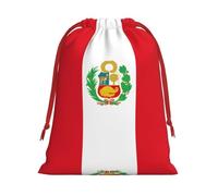 WBQLSL Pochettes cadeaux imprimées avec drapeau du Pérou, parfaites pour mariage, Noël, anniversaire (S-L)